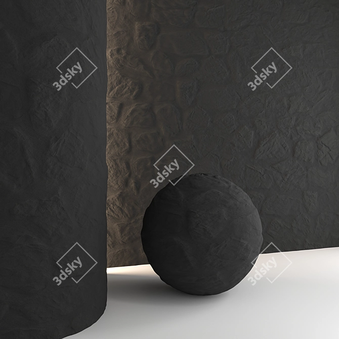 Stone Wall Textured 3D Model 3D model image 5