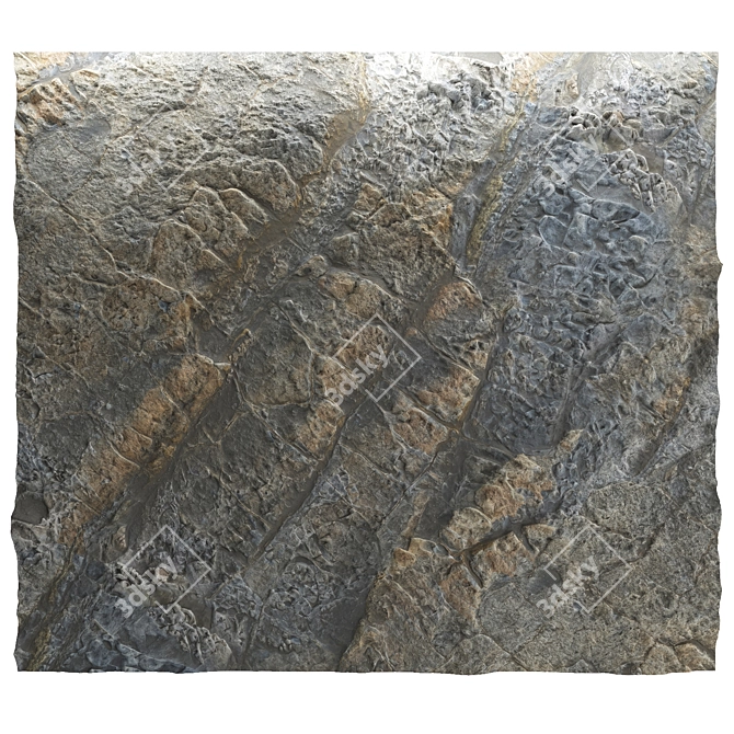 3D Stone Wall Material Model 3D model image 2