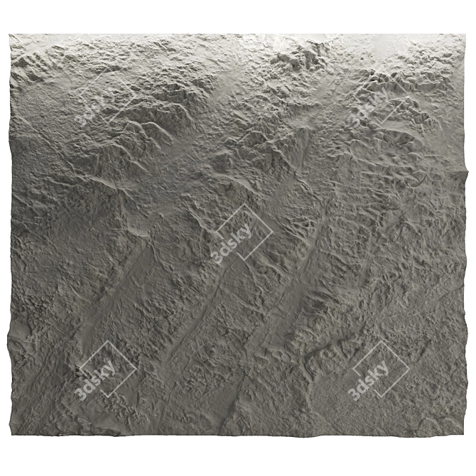 3D Stone Wall Material Model 3D model image 3