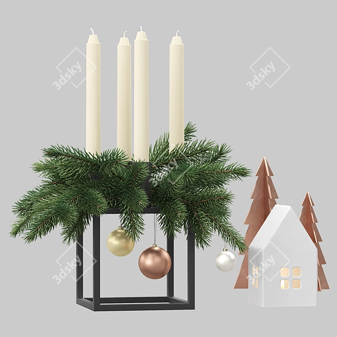 Advent Decor Set: Kubus Candleholder 3D model image 2