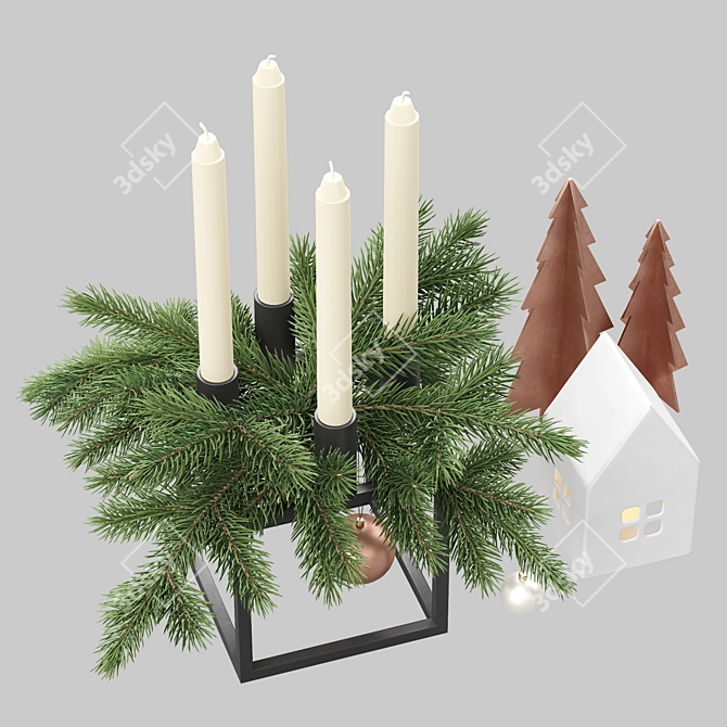 Advent Decor Set: Kubus Candleholder 3D model image 3