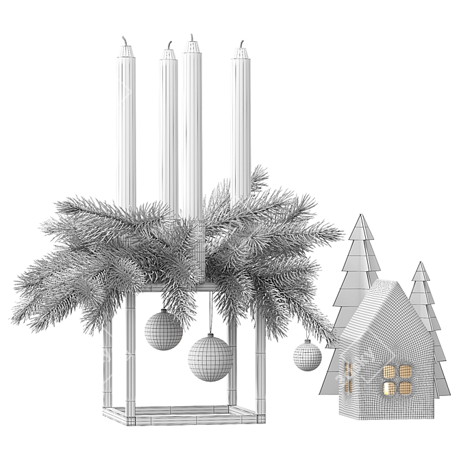 Advent Decor Set: Kubus Candleholder 3D model image 4