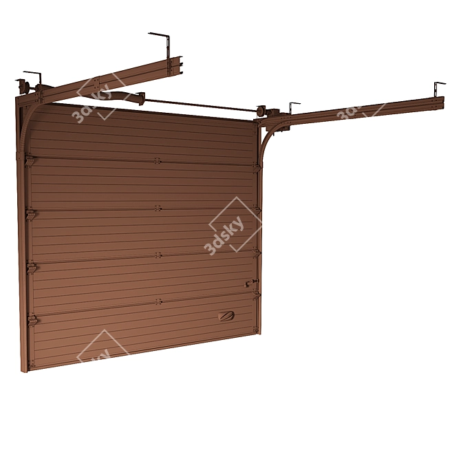 Highly Detailed Sectional Garage Doors 3D model image 7