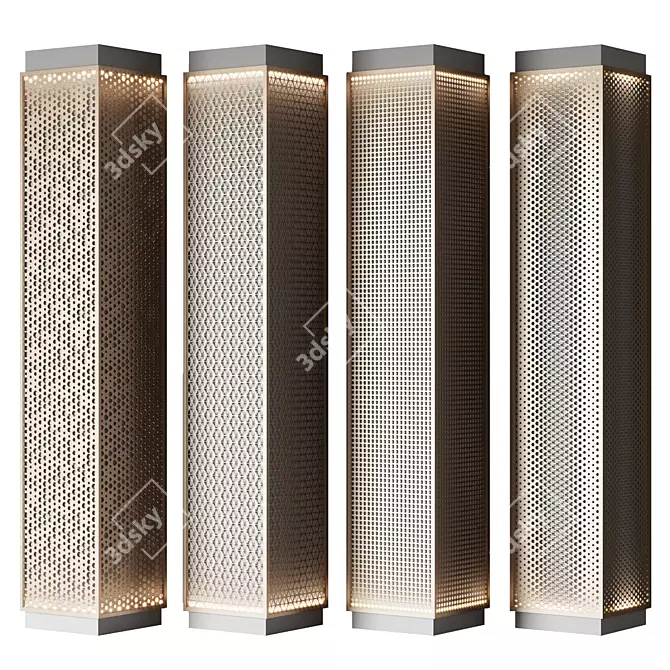 Perforated Metal Columns: Customizable Design 3D model image 1