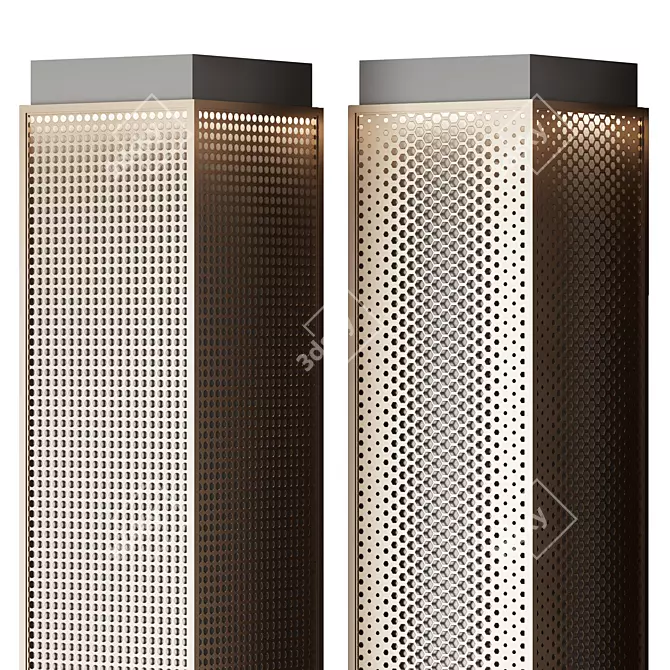 Perforated Metal Columns: Customizable Design 3D model image 3