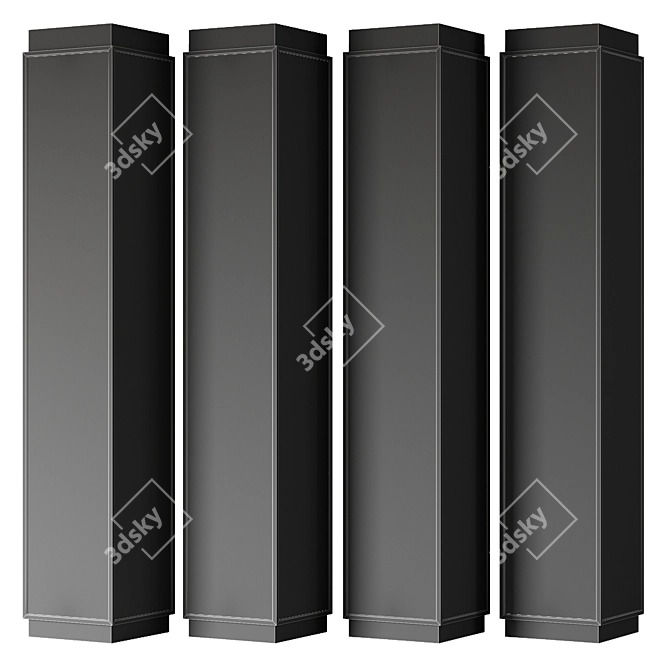 Perforated Metal Columns: Customizable Design 3D model image 4