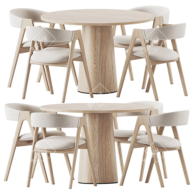 Dublin Chair Ton Dining Set 3D model image 2