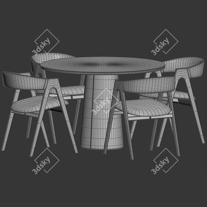 Dublin Chair Ton Dining Set 3D model image 3