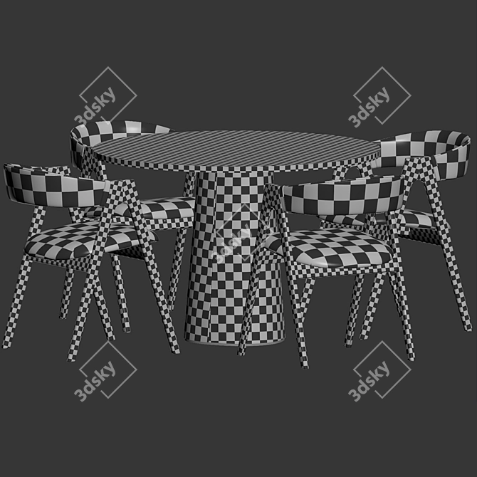 Dublin Chair Ton Dining Set 3D model image 4