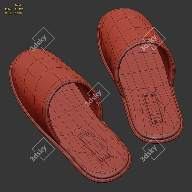 Plush Bathroom Slippers Zara Home 3D model image 7