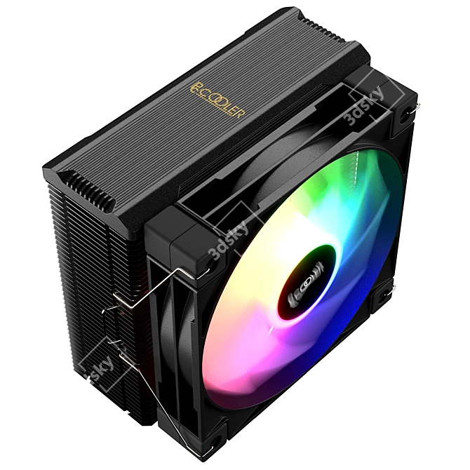  PCCOOLER EX400 ARGB CPU Cooler 3D model image 2