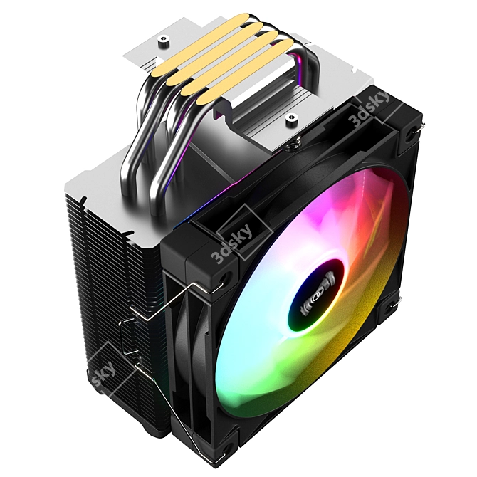  PCCOOLER EX400 ARGB CPU Cooler 3D model image 6