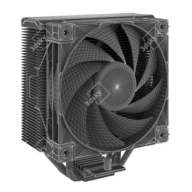  PCCOOLER EX400 ARGB CPU Cooler 3D model image 7