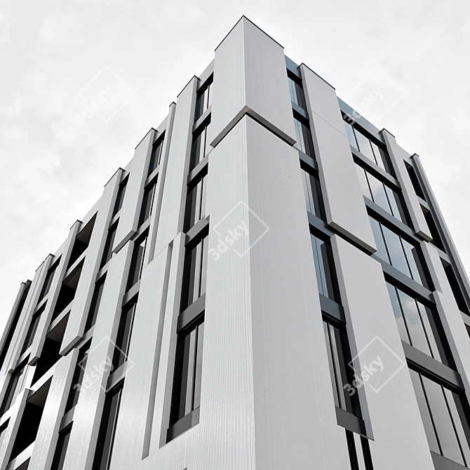  Modern Residential Building Model 3D model image 3