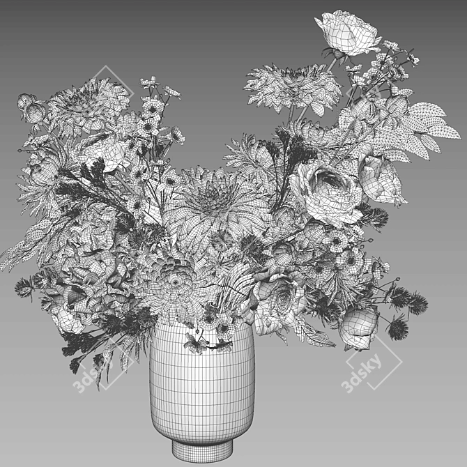 Elegant Floral Set 3D Models 3D model image 7