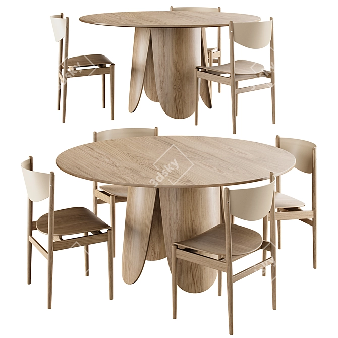 Peyote Dining Set Furniture Collection 3D model image 1