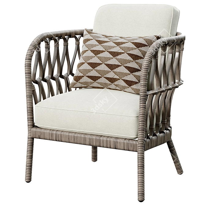 Elegant Penelope Lounge Chair 3D model image 2