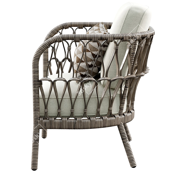 Elegant Penelope Lounge Chair 3D model image 4