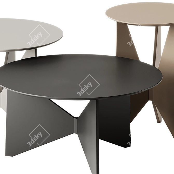 Modern Round Coffee Tables Set 3D model image 3