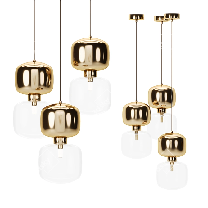 Freya Lumen Brass Pendant Light 3D model image 1