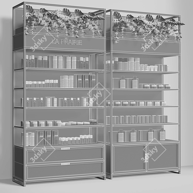 Cosmetic Display Stand Rack 3D model image 4