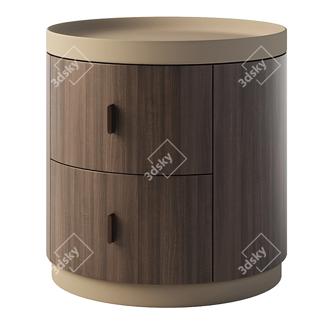 Scandi Style Round Night Tables 3D model image 1