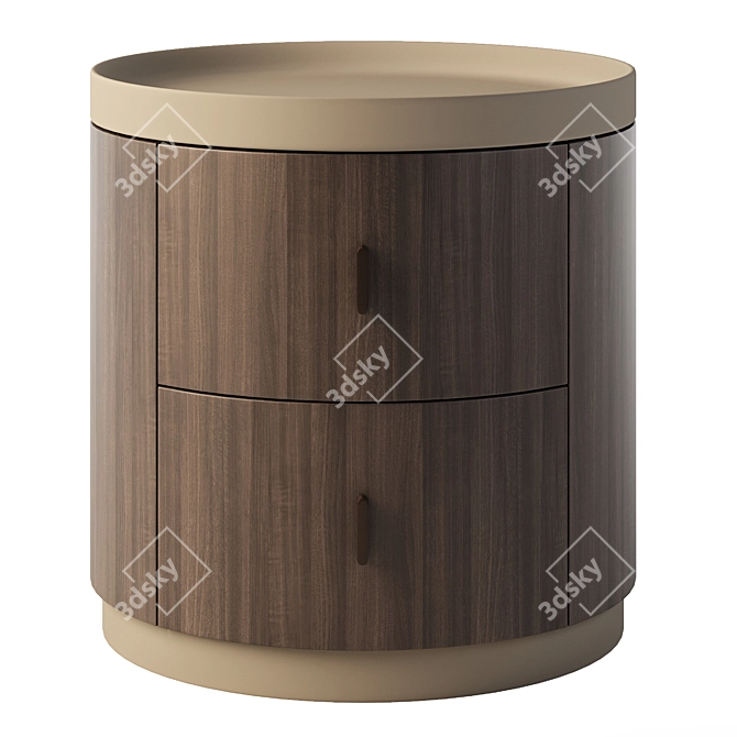 Scandi Style Round Night Tables 3D model image 2