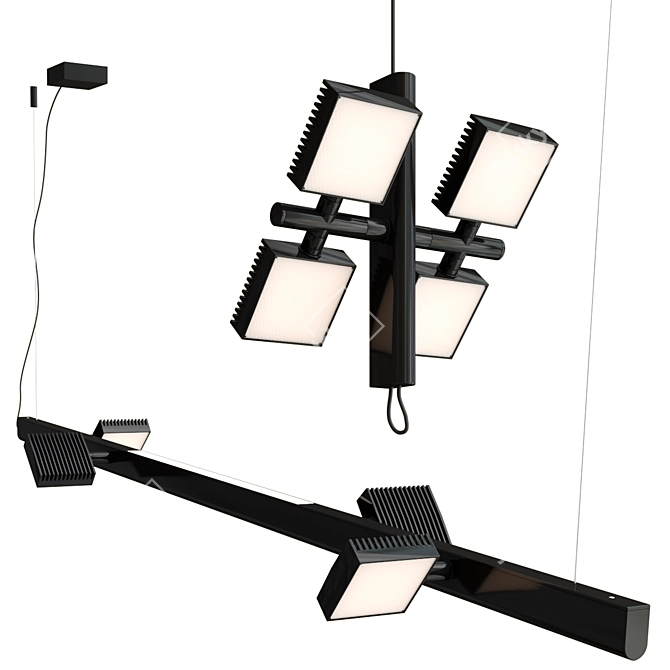 Modern Minimalist Dorval Lighting Collection 3D model image 1