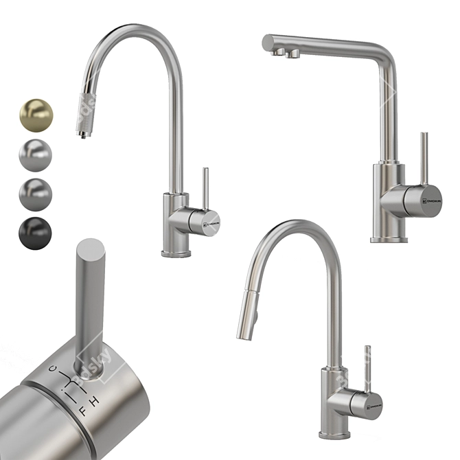 Designer Omoikiri Faucet Set 02 3D model image 1