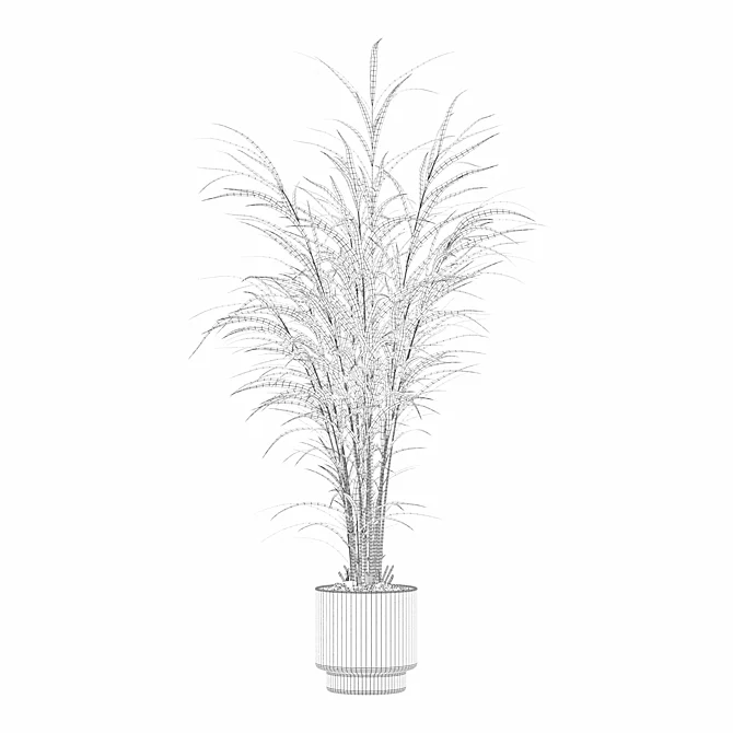 Modern Flower Pot Areca Palm 3D model image 4