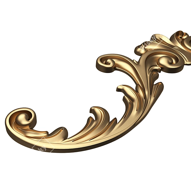 Elegant Carved Plaster Molding Design 3D model image 4