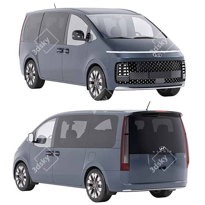 Stylish Hyundai Staria 3D Model 3D model image 1