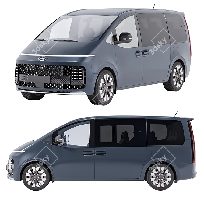 Stylish Hyundai Staria 3D Model 3D model image 2