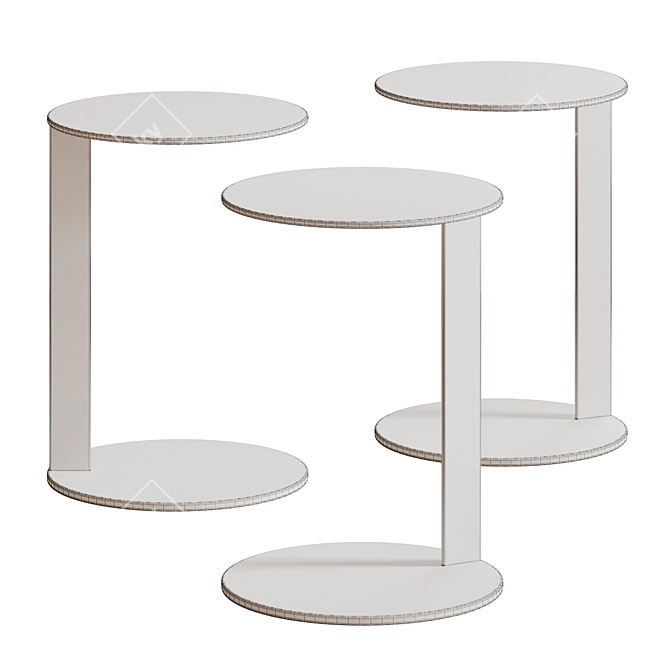 Modern Metal Note Side Table 3D model image 2