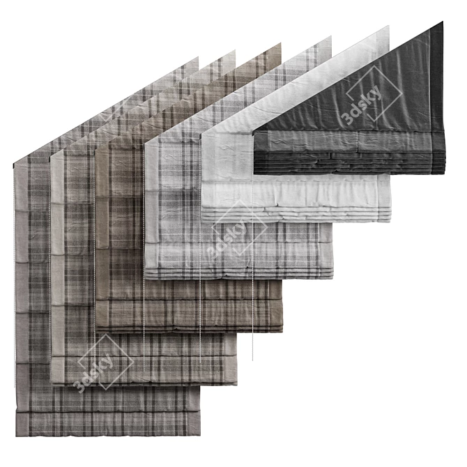 Adjustable Roman Shade for Dormer Windows 3D model image 1