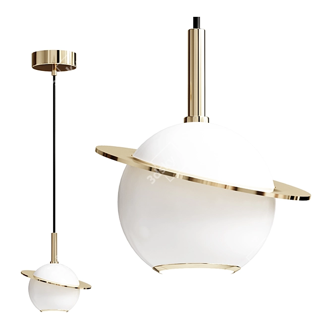 Title: Saturn LED Pendant Lamp 3D model image 1