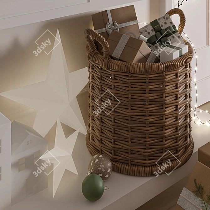 Festive Christmas Decor Set 01 3D model image 5