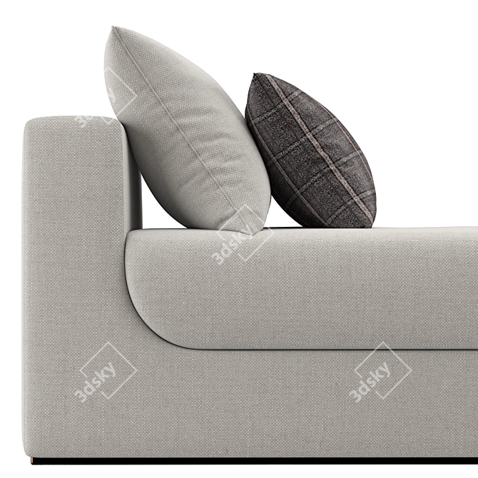 Elegant Sculptural Seating Bench 3D model image 3