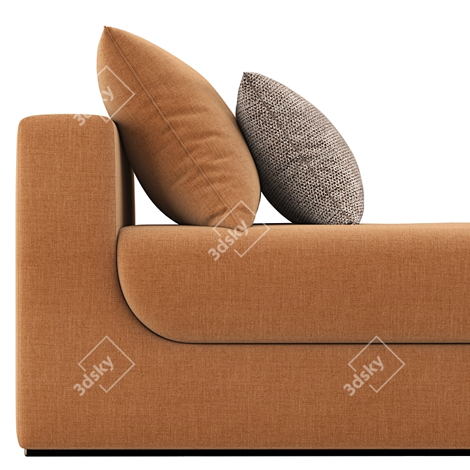 Elegant Sculptural Seating Bench 3D model image 5