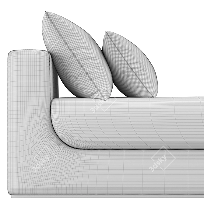 Elegant Sculptural Seating Bench 3D model image 7