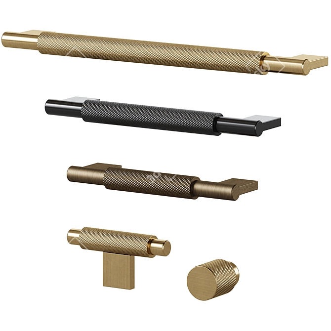 Meraki JAROD Solid Brass Handles 3D model image 1