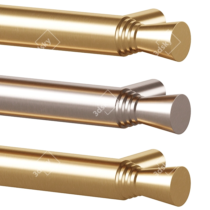 Elegant DUKE Brass Meraki Handles 3D model image 2