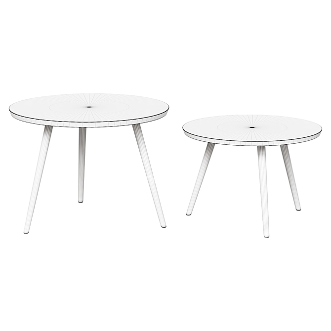 Round White Watsonia Coffee Tables 3D model image 2