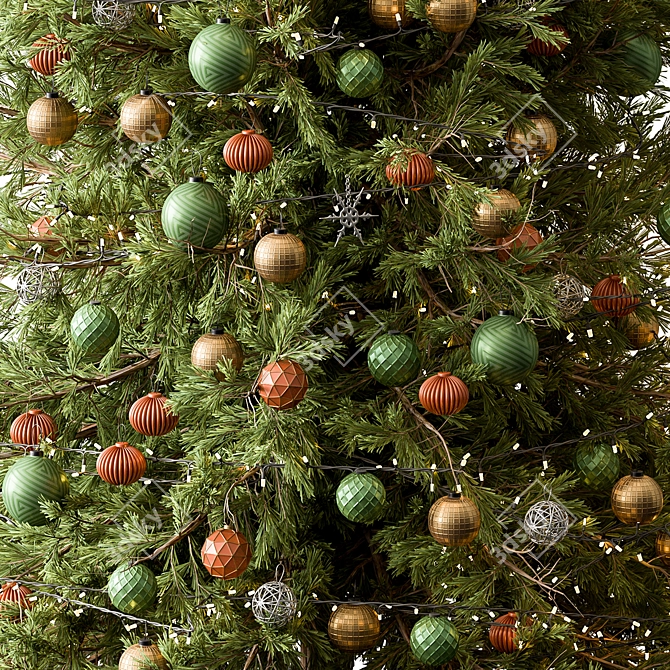 Festive Christmas Tree Set 68 3D model image 3