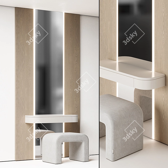 NG4 Vanity Table with Mirror 3D model image 1