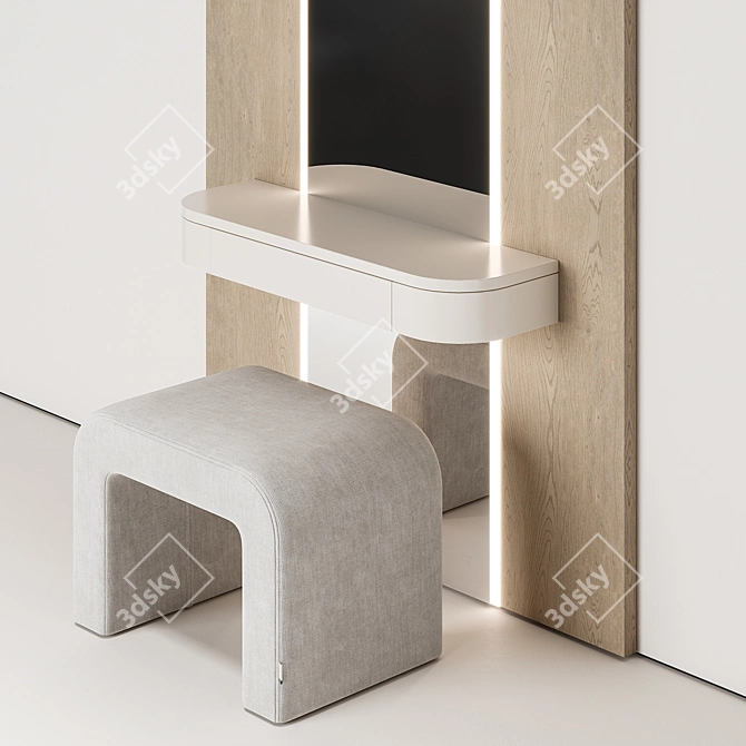 NG4 Vanity Table with Mirror 3D model image 2