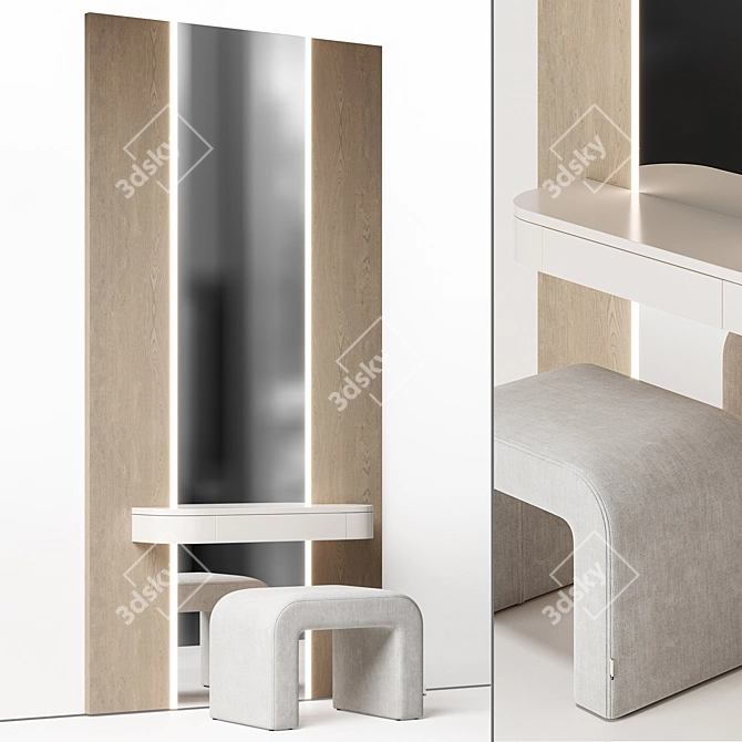 NG4 Vanity Table with Mirror 3D model image 4