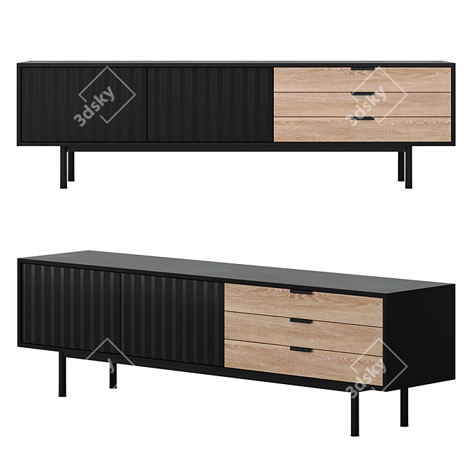 Elegant Wood TV Cabinet - Teulat 3D model image 1