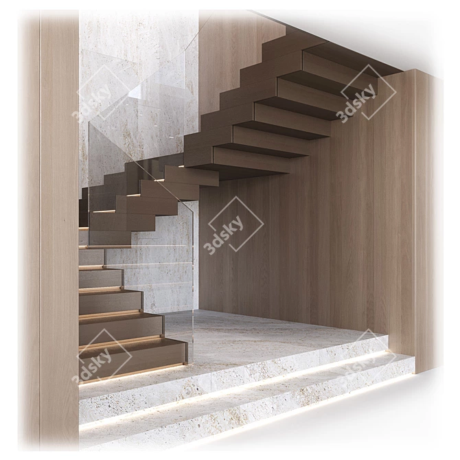 Modern Staircase Design Kit 3D model image 4