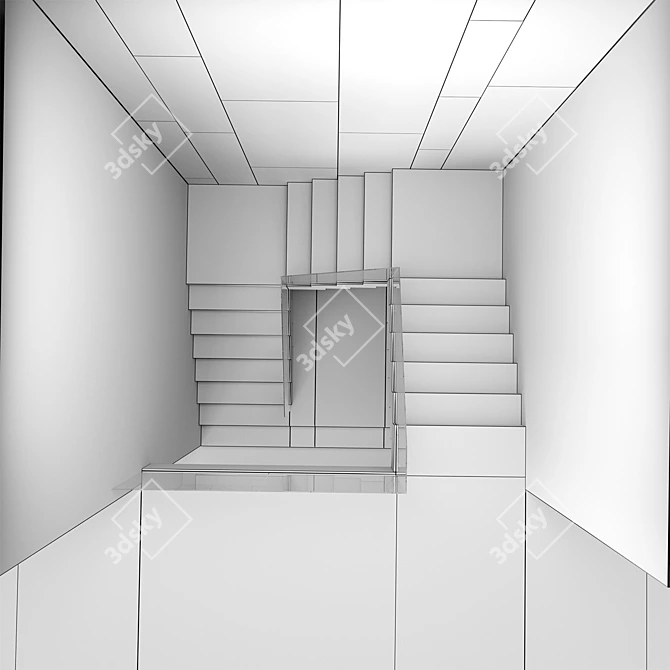 Modern Staircase Design Kit 3D model image 7